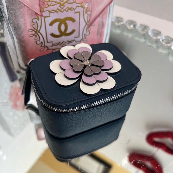 kate spade Handbags - Kate Spade NWOT Navy Blue with Floral Accent jewelry box